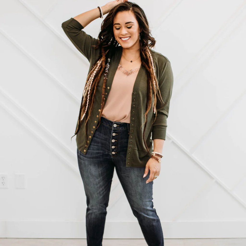 Not So Basic Cardi - Olive